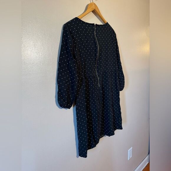 Black Old Navy Polka Dot Lightweight Dress Size L EUC - Picture 4 of 5